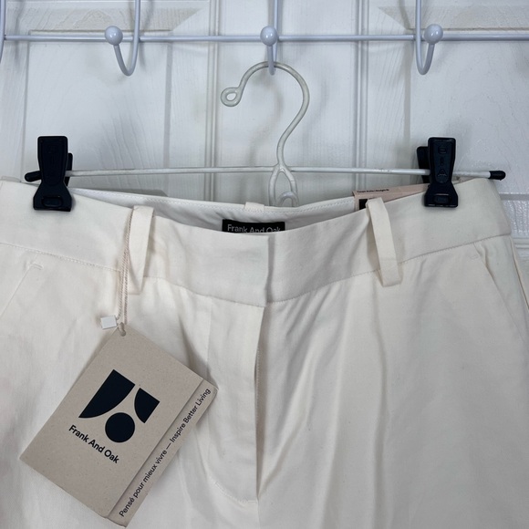 NWT| Frank & Oak Classic Cream Straight Leg Pants for Women, Size 4 - Picture 3 of 6